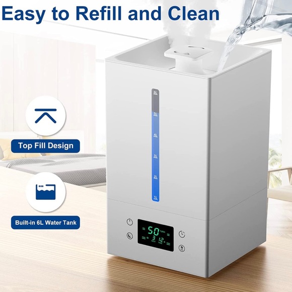 6L NWT Humidifiers for Bedroom Large Room. - Picture 4 of 12